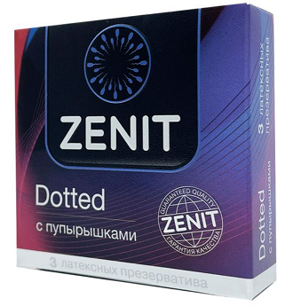 Zenit (Зенит) Презервативы латексные с точками Dotted 3шт