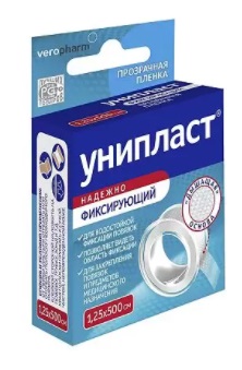 Унипласт пластырь фиксирующий пленочный 1,25х5м, 1 шт