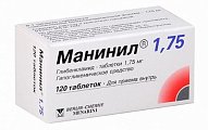 Купить манинил 1,75, таблетки 1,75мг, 120 шт в Нижнем Новгороде