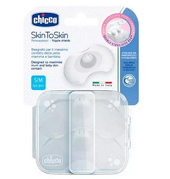 Chicco (Чикко) накладки для кормления защитные силиконовые размер S/M, 2 шт