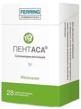 Пентаса, суппозитории ректальные 1г, 28 шт