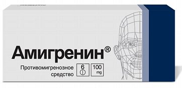 Амигренин, таблетки, покрытые пленочной оболочкой 100мг, 6шт