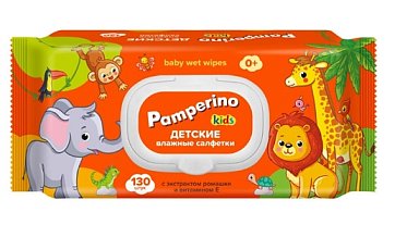 Pamperino (Памперино) Kids салфетки влажные детские Ромашка+Витамин Е 130шт